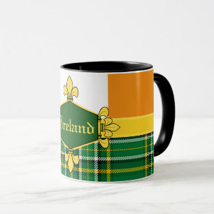 Irlands nationella tartan, flagga, anpassa med nam mugg