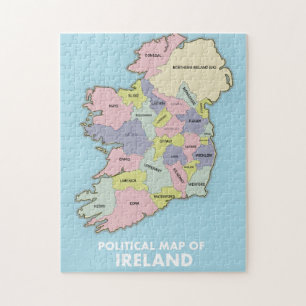 Irlands politiska Karta. Pussel