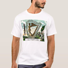 Irlands Pride Irlands Emblems guldharp klöver T Shirt