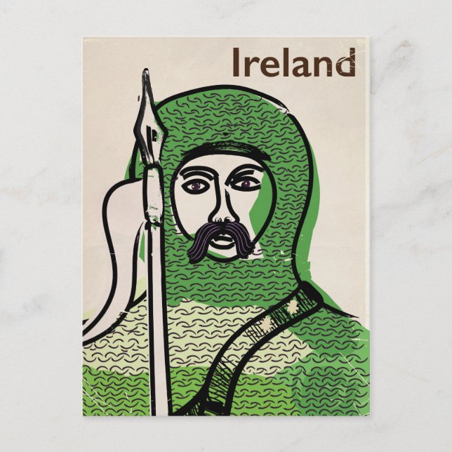 Irlands riddare vintage resor poster vykort (Framsida)