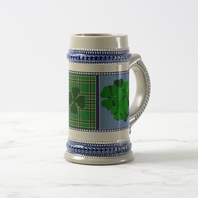 Irlands tartan, schamprock, 4 löv klöver sejdel (Framsida höger)
