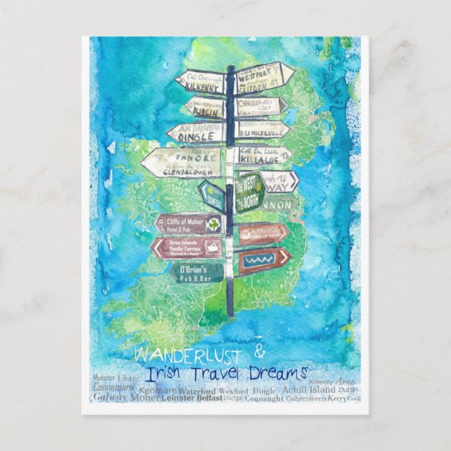 Irlands Wanderlustsignal Vykort (Framsida)