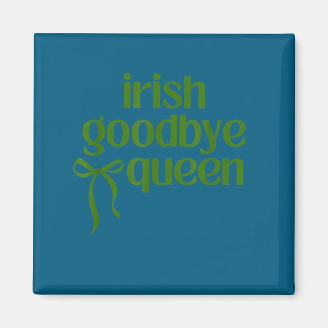 Irländsk adjö drottning coquette bow st patricks d magnet (Framsidan)