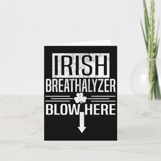 Irländsk alkoholtestare St Patricks Day Vuxen Humo Kort (Framsida)
