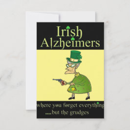 Irländsk Alzheimer Humoristisk St. Patrick's Day Anteckningskort