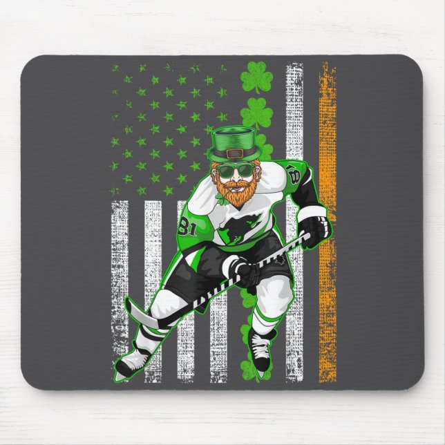 Irländsk-amerikansk flagg Lucky Hockey St. Patrick Musmatta (Framsidan)