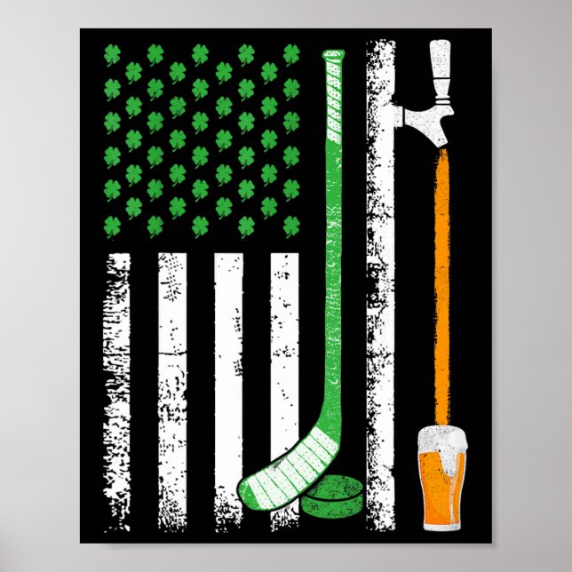 Irländsk amerikansk flagga Irland St Patricks Day  Poster (Framsidan)