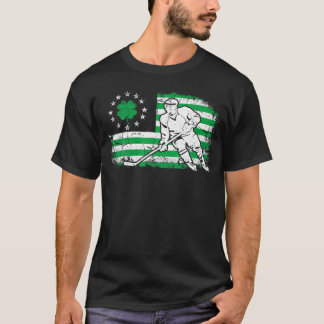 Irländsk-amerikansk flagga Lucky Hockey St. Patric T Shirt