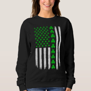 Irländsk amerikansk flagga Lucky Shamrock St Patri T Shirt