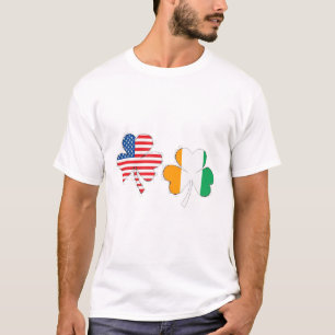 Irländsk amerikansk flagga Shamrock Usa Irland St T Shirt