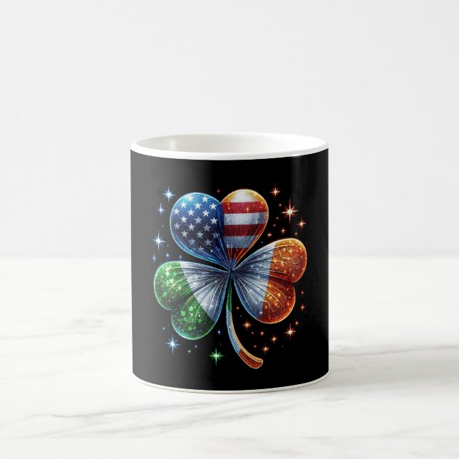 Irländsk amerikansk flagga ST PATRICKS DAY Kaffemugg (Center)