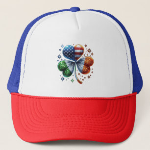 Irländsk amerikansk flagga ST PATRICKS DAY Keps