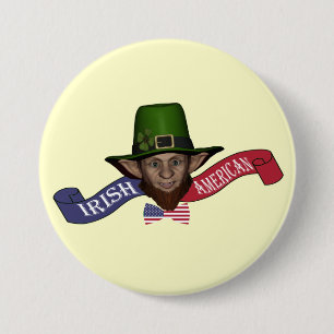 Irländsk amerikansk lustig patriotisk knapp