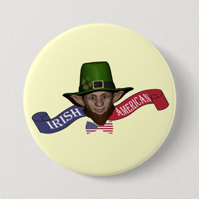 Irländsk amerikansk lustig patriotisk knapp (Framsida)