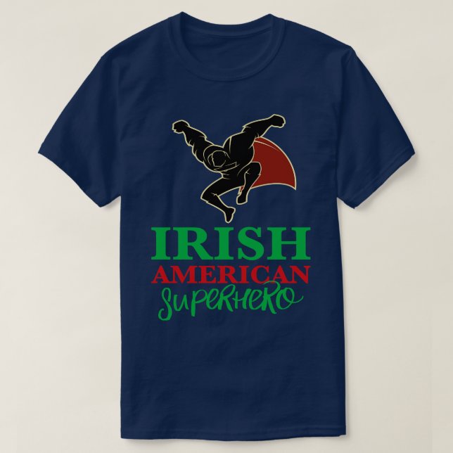 Irländsk amerikansk superhjälte t shirt (Design framsida)