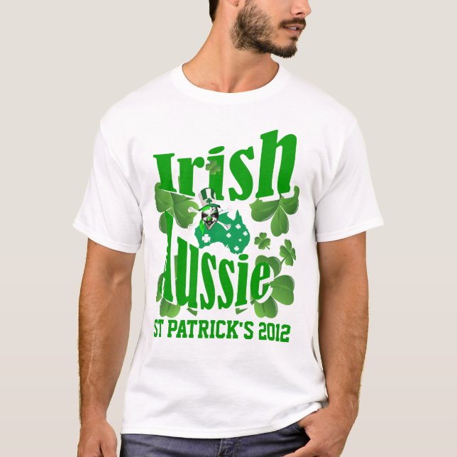 Irländsk Aussie st patricks day Tee (Framsida)