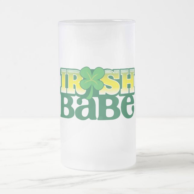 IRLÄNDSK BABE! gulligt med en shamrock Frostat Ölglas (Center)
