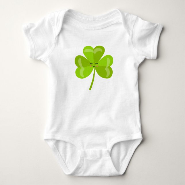 Irländsk baby Lucky Shamrock St Patrick's Day T Shirt (Framsida)
