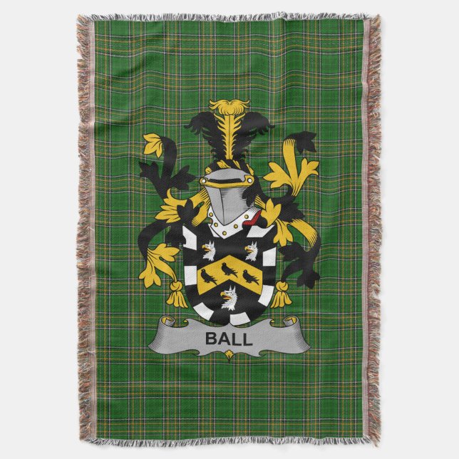 Irländsk Ball vapensköld familjevapen Irland Filt (Framsidan Vertikal)