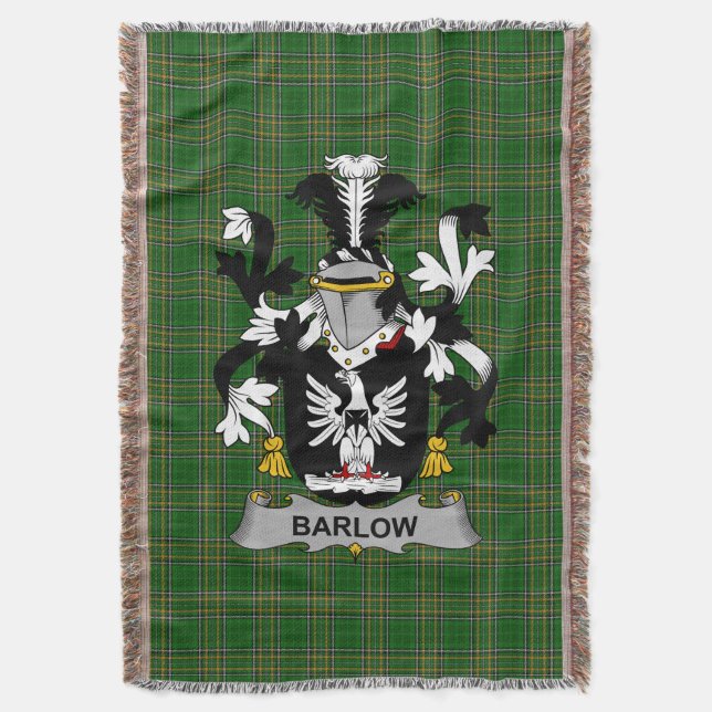 Irländsk Barlow Coat of Arms familjevapen Irland Filt (Framsidan Vertikal)