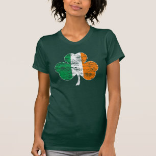Irländsk bekymrad) T-tröja för flaggaShamrock ( T Shirt
