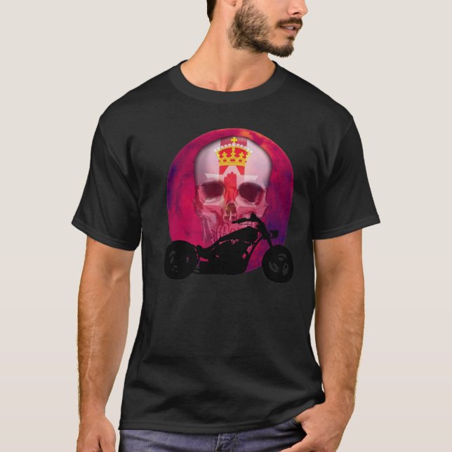 Irländsk bikerskalle t shirt (Framsida)