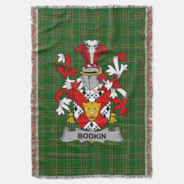 Irländsk Bodkin Coat of Arms familjevapen Irland Filt