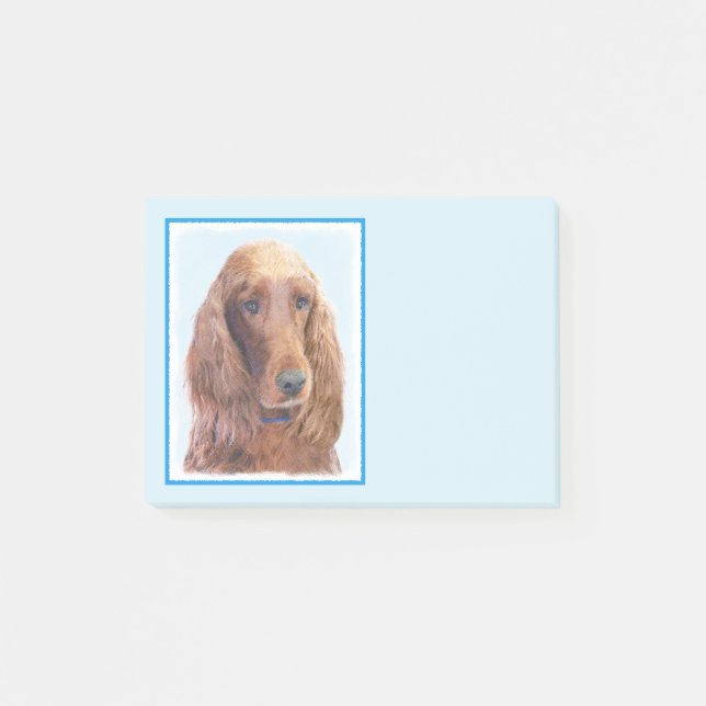 Irländsk brevmålning - Cute Original Hund Art Post-it Block (Framsida)