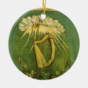 Irländsk brigadflagga julgransprydnad keramik