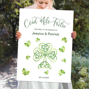 Irländsk bröllops välkomstskylt Cead Mile Failte Poster
