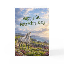 Irländsk Connemara-häst kustscen St Patricks dag