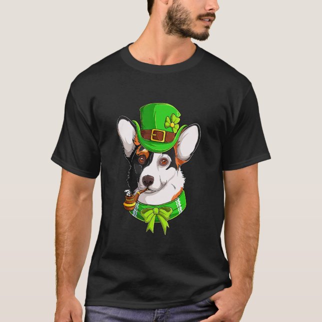 Irländsk Corgi St Patrick's Day Leprechaun Corgi 2 T Shirt (Framsida)