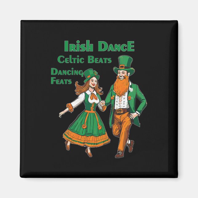 Irländsk dans keltiska rytmer dansar St Patrick's  Magnet (Framsidan)