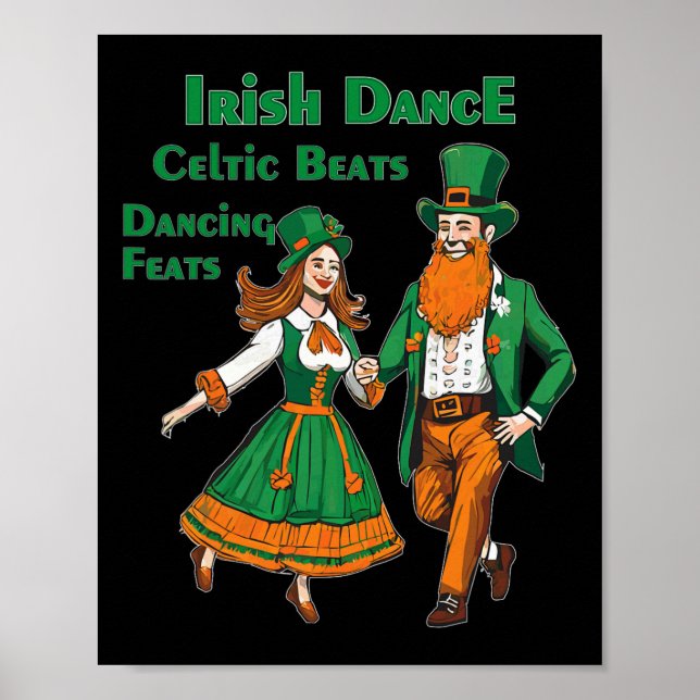 Irländsk dans keltiska rytmer dansar St Patrick's  Poster (Framsidan)