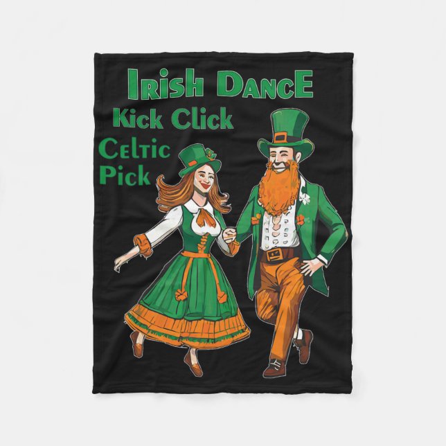 Irländsk dans spark klack dans St Patricks Day irl Fleecefilt (Framsidan)