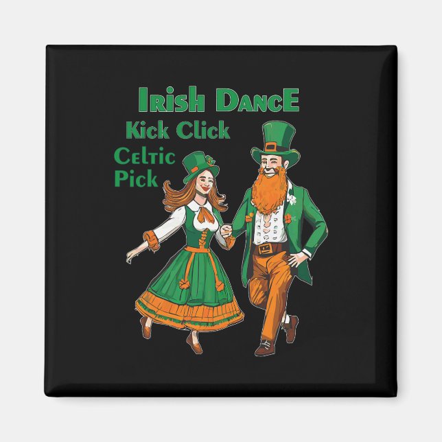 Irländsk dans spark klack dans St Patricks Day irl Magnet (Framsidan)