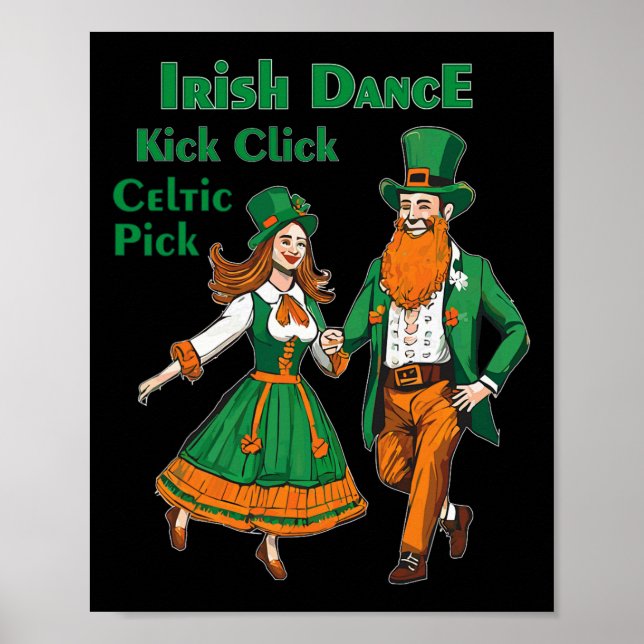 Irländsk dans spark klack dans St Patricks Day irl Poster (Framsidan)