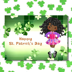 Irländsk dans St. Patrick's Day Gröna Shamrocks Kort