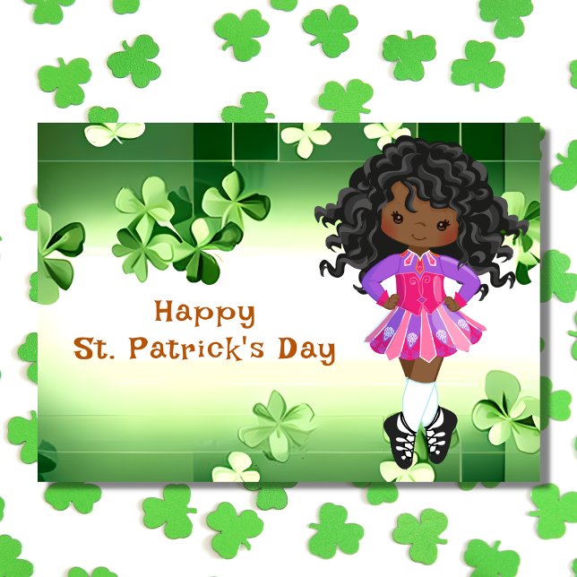 Irländsk dans St. Patrick's Day Gröna Shamrocks Kort (Skapare uppladdad)