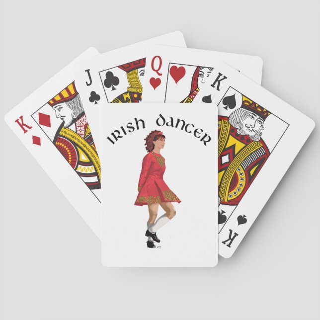 Irländsk dansare i rött spel kort (Baksidan)