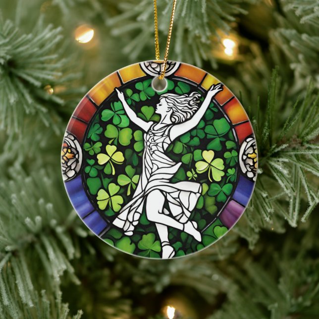 Irländsk dansare julgransprydnad keramik (Träd)