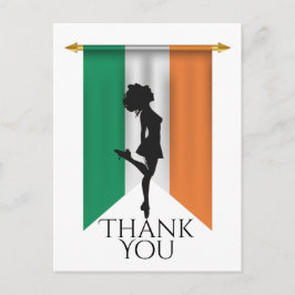 Irländsk dansare och flaggan Irland Dans Tack Vykort