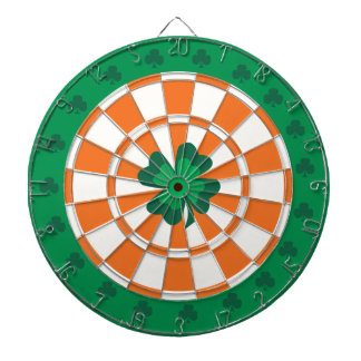 Irländsk Dartboard: Shamrockgrönt, orange och vit Piltavla
