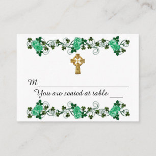 Irländsk design för att gifta sig ställekort placeringskort