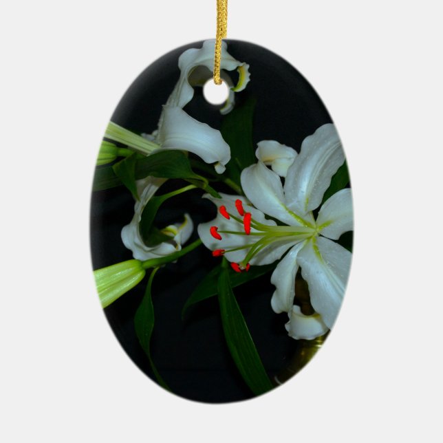Irländsk design-Mässing och blommig samling Julgransprydnad Keramik (Framsidan)