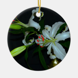 Irländsk design - mässing och blommor samling julgransprydnad keramik