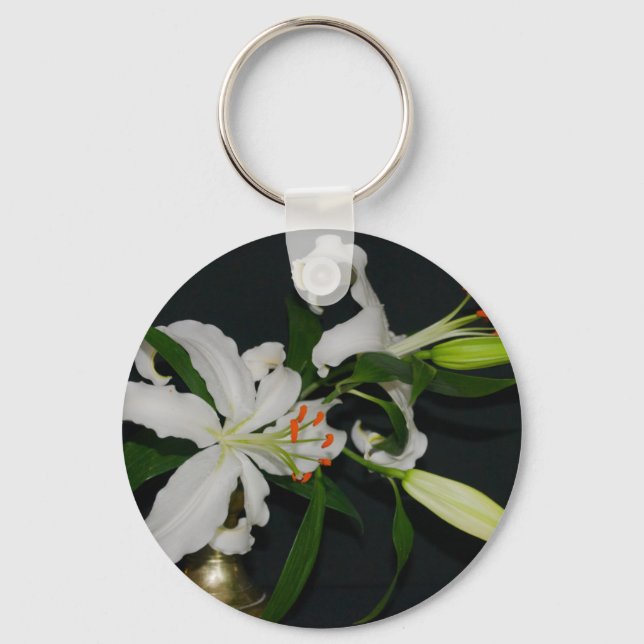 Irländsk design - Mässing och blommor samling Nyckelring (Framsida)