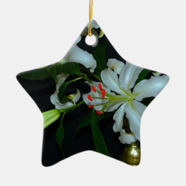 Irländsk design-Mässing och blomsamling Julgransprydnad Keramik (Framsidan)