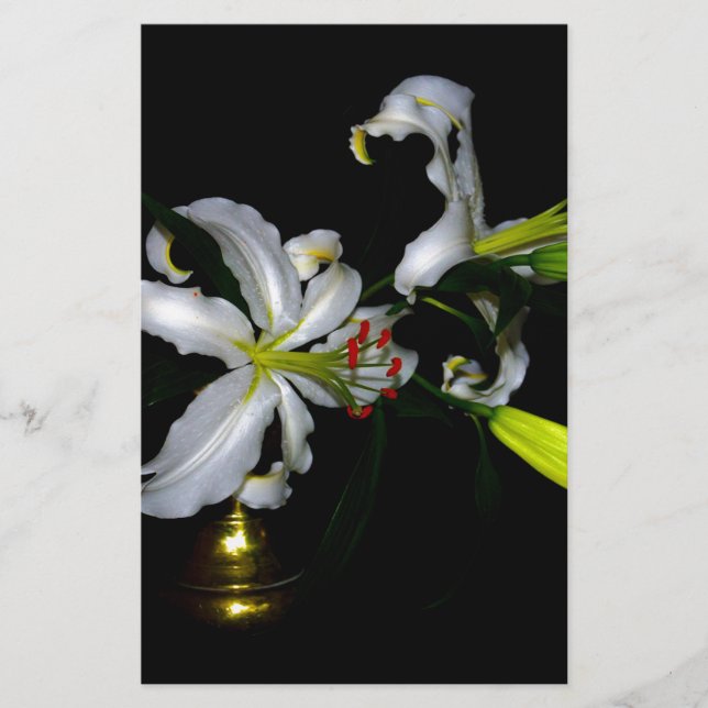 Irländsk design-Messing och blommönster Brevpapper (Framsida)
