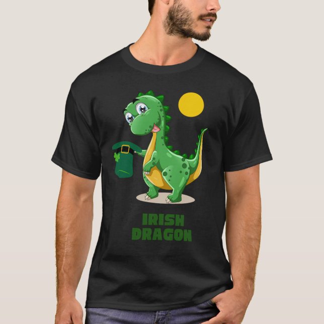 Irländsk Drak St. Patricks dag T Shirt (Framsida)